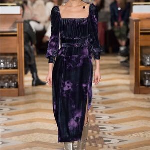 ALTUZARRA FW18 Navy/Violet Velvet Dress